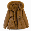 Women Winter Faux Fur Padded Parka