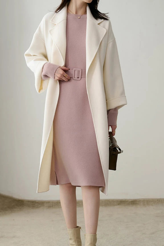 Acrylic Buckle Belted Shift Dress