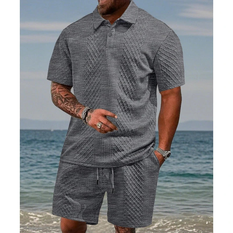 Diamond Pattern Short Sleeve Set