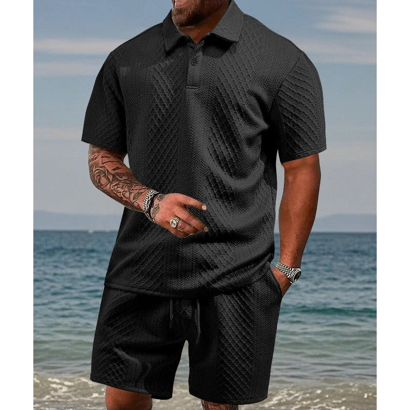 Diamond Pattern Short Sleeve Set