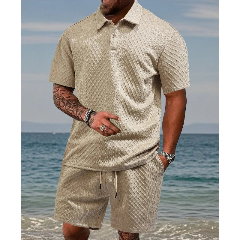 Diamond Pattern Short Sleeve Set
