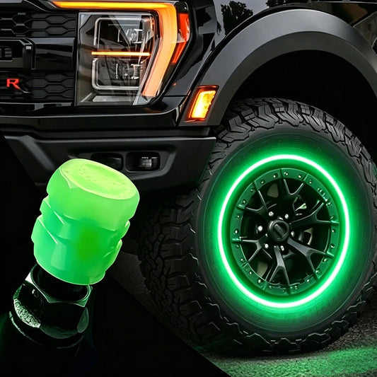 Glowing Tire Valve Caps  (4buc)