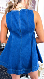 Blue Denim Top and Shorts Set