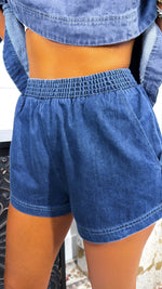 Blue Denim Top and Shorts Set