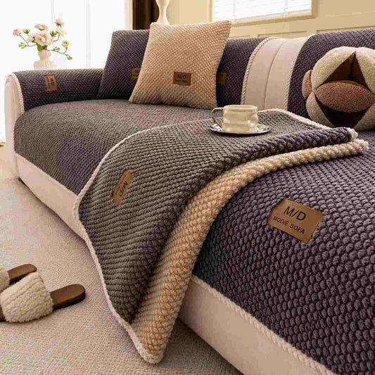 Non-Slip Plush Sofa Cushion Cover