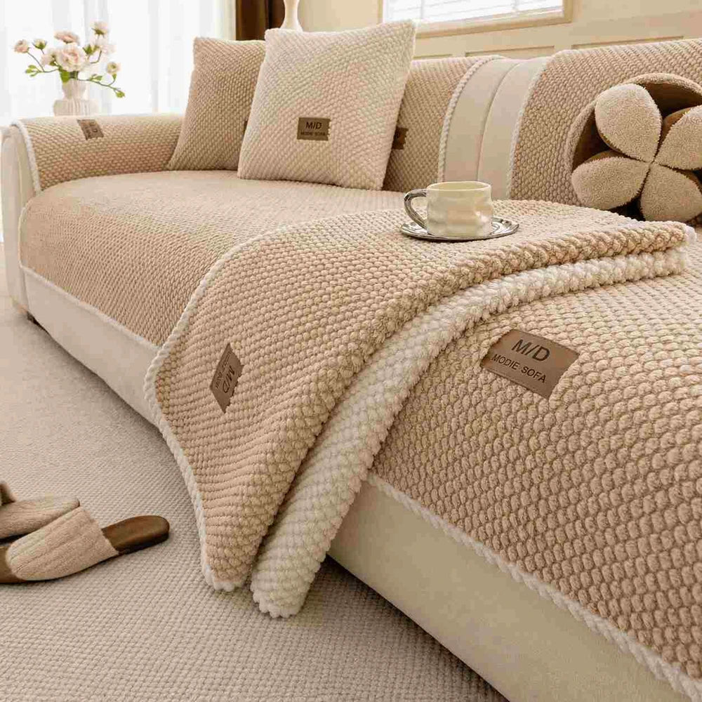 Non-Slip Plush Sofa Cushion Cover