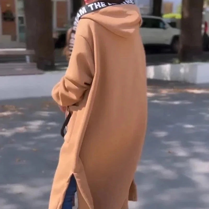 Oversized Hooded Sweatshirt Coat