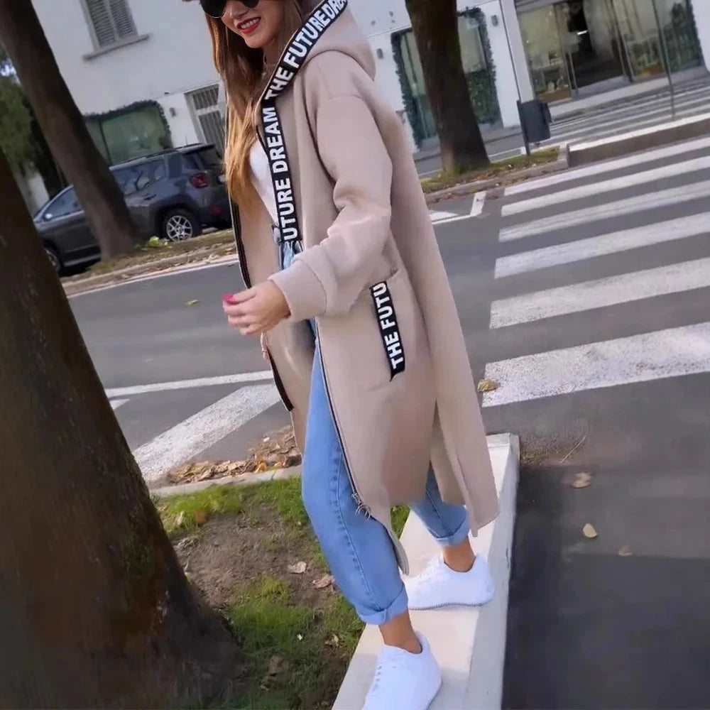 Oversized Hooded Sweatshirt Coat
