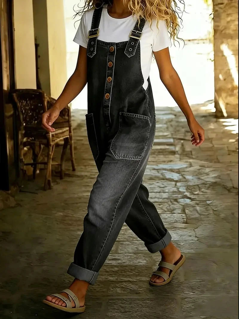 Relaxed Fit Denim Overalls