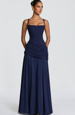 Yellow Ruched Maxi Dress