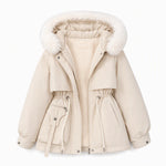 Women Winter Faux Fur Padded Parka