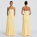 Yellow Ruched Maxi Dress