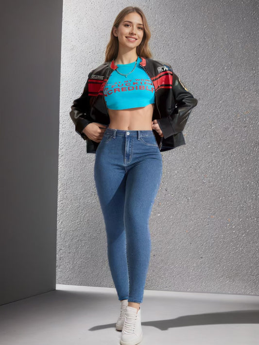Skinny High Rise Dark Blue Jeans