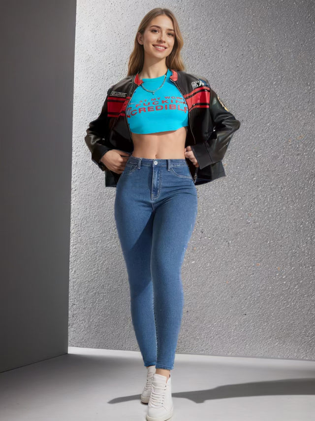 Skinny High Rise Dark Blue Jeans