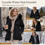 Women Winter Faux Fur Padded Parka