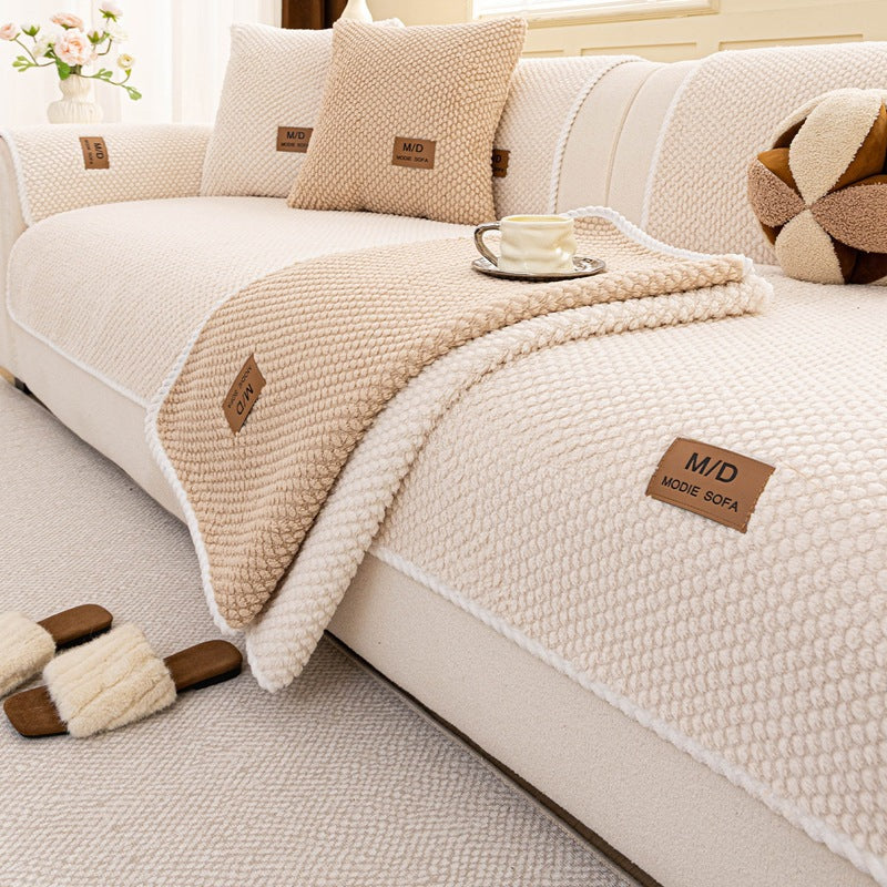 Non-Slip Plush Sofa Cushion Cover