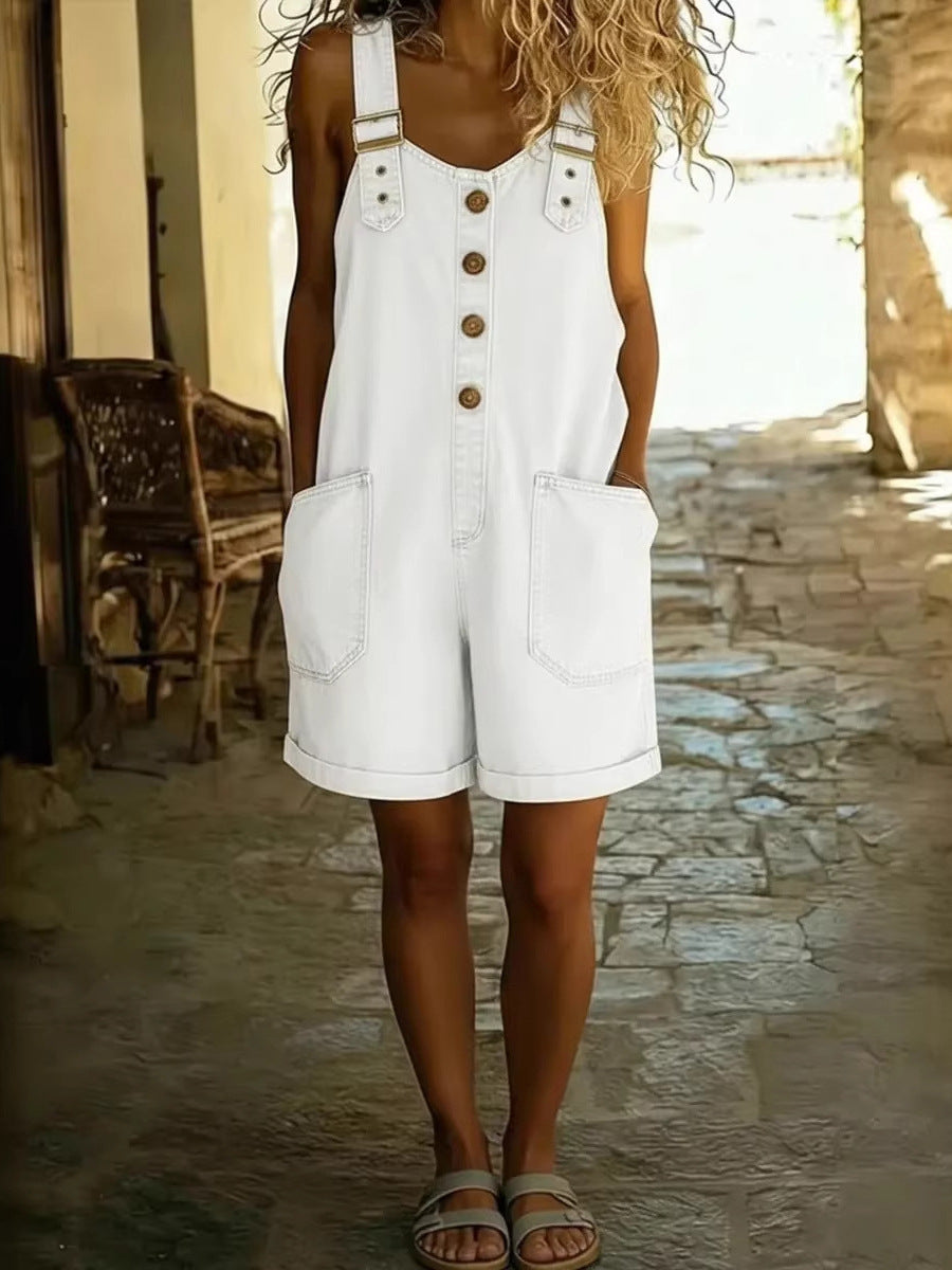 Relaxed Fit Denim Overalls