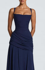Yellow Ruched Maxi Dress